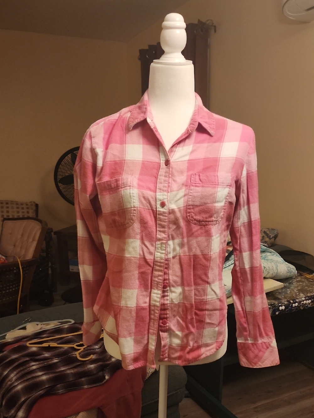 Lee Riders Pink Plaid Button-Down Shirt